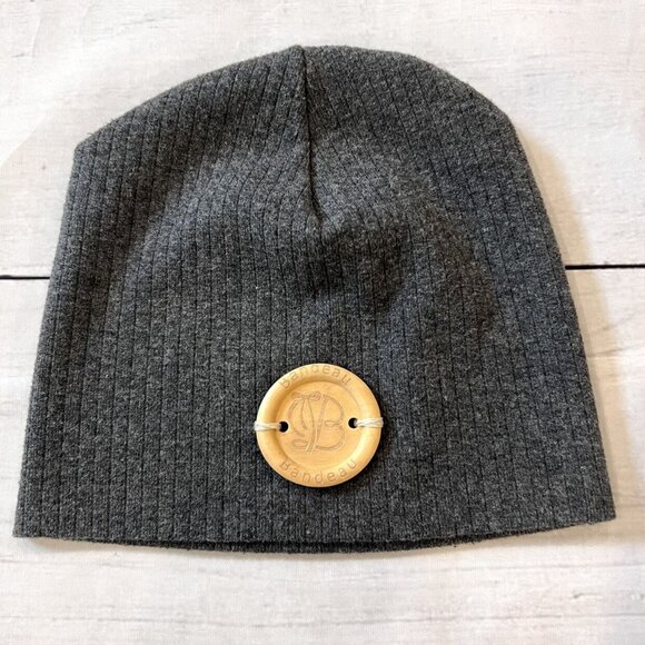 Bandeau Gray Ribbed Beanie - Picture 1 of 5